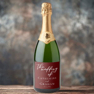 Elegant Burgundy Typography Evening Bröllop