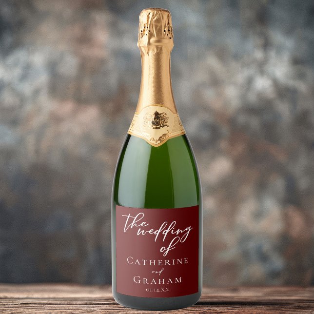 Elegant Burgundy Typography Evening Bröllop (Skapare uppladdad)
