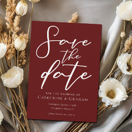 Elegant Burgundy Typography-minimalist Spara Datumet