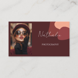 Elegant, burgundy Vision Photography. Visitkort