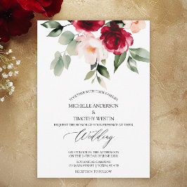 Elegant Burgundy Watercolor-Blommigt Meddelande