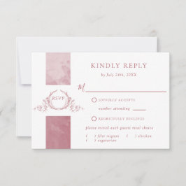 Elegant Burgundy Watercolor Bröllop Monogram OSA