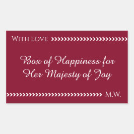 Elegant Burgundy & White Custom Rectangle Sticker  Rektangulärt Klistermärke