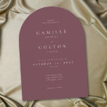 Elegant Burgundy Wine Minimalist Arch Wedding Inbjudningar<br><div class="desc">Celebrate your love with this minimalist burgundy wine arched wedding invitation design. Featuring an elegant simple design,  it's perfect for an autumn ceremony. This earthy,  modern shade offers a warm and sophisticated feel for your seasonal wedding. Created by Simply Farmhouse Press.</div>