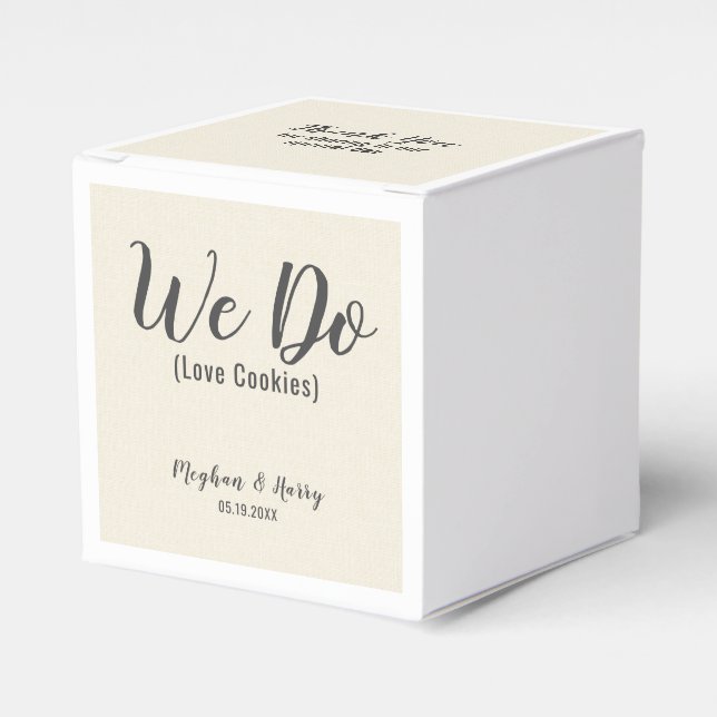 Elegant burlap Vi älskar kakor Anpassad Presentaskar (Framsidan Sidan)