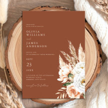 Elegant Burnt Orange Terracotta Blommigt Bröllop