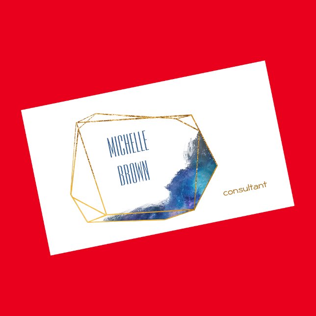 Elegant busi för abstrakt av Blue guld-kristallkon Visitkort (Skapare uppladdad)