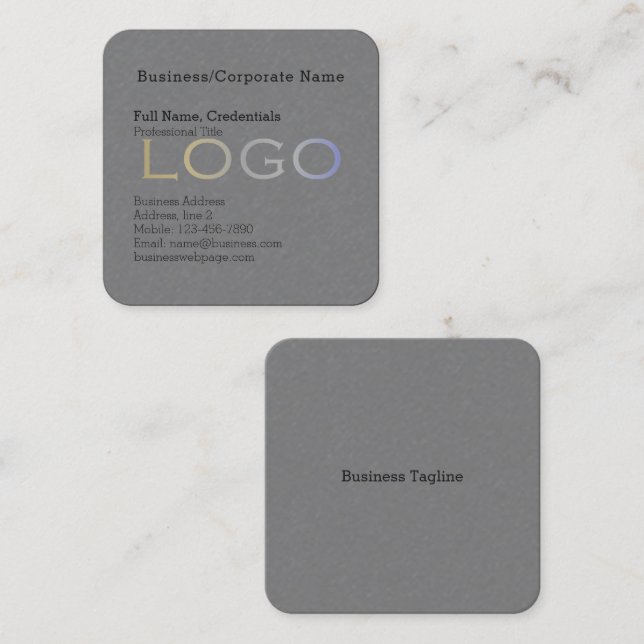 Elegant Business Background Logotyp Premium Black Fyrkantigt Visitkort (Fram/baksida)