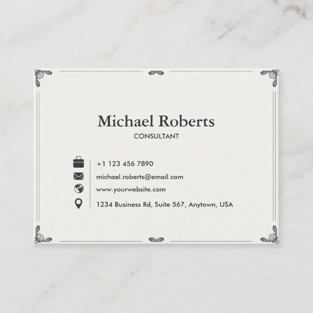 Elegant Business Card | Modern Design 3.5" × 2.5" Visitkort (Framsida)