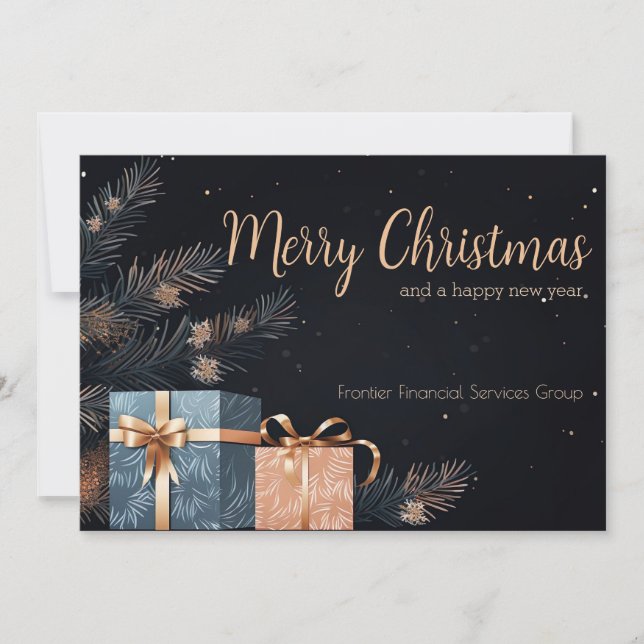 Elegant Business Corporate Christmas Holiday Card Julkort (Framsida)