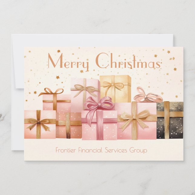 Elegant Business Corporate Christmas Holiday Card Julkort (Framsida)