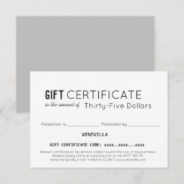 Elegant Business Customer Anpassningsbar Gift-cert