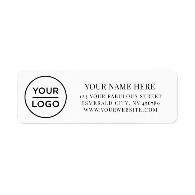 Elegant Business Logo Return Address Returadress Etikett (Framsidan)