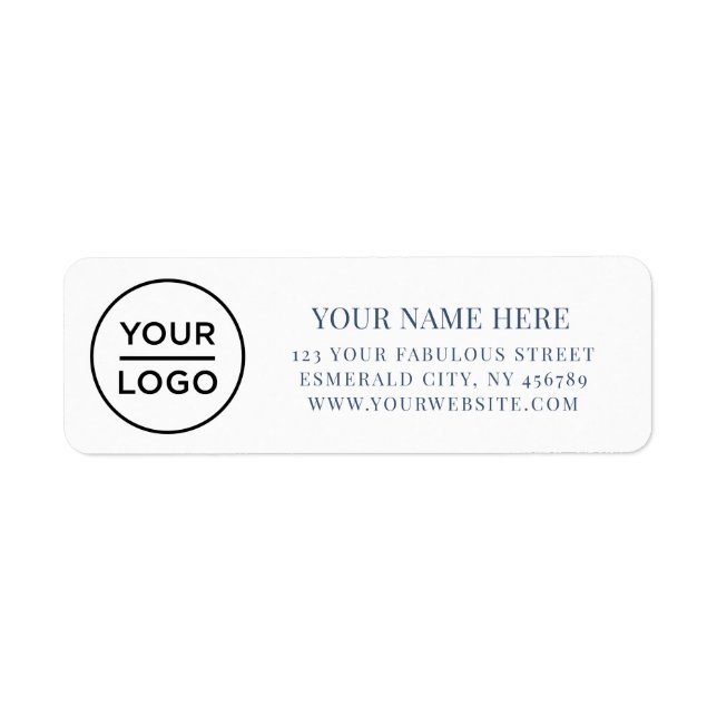 Elegant Business Logo Return Address Returadress Etikett (Framsidan)