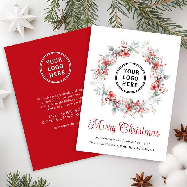 Elegant Business Logotyp Corporate God jul Julkort (Spread the joy of the season and strengthen business relationships with our elegant holiday card)