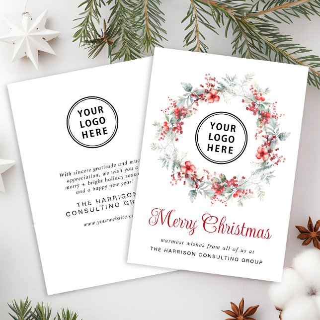 Elegant Business Logotyp Corporate God jul Julkort (Spread the joy of the season and strengthen business relationships with our elegant holiday card)