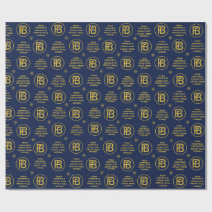 Elegant Business Logotyp Helgdag Navy Blue and Gul Presentpapper