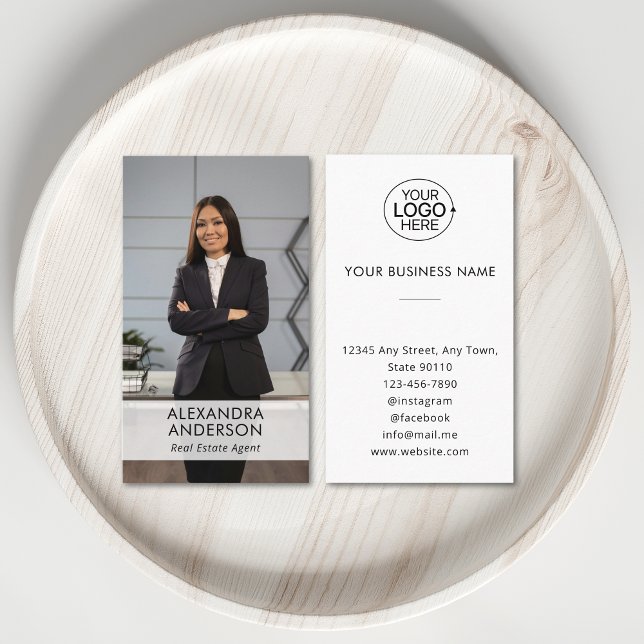 Elegant Business Logotyp Professionell Photo Minim Visitkort (Elegant Business Logo Professional Photo Minimal Business Card)
