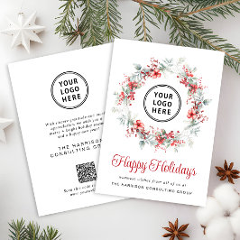 Elegant Business Logotyp QR Code Corporate God Jul Julkort