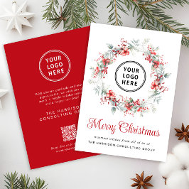 Elegant Business Logotyp QR Code God jul Julkort