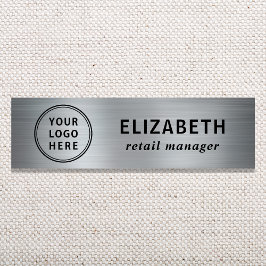 Elegant Business Logotyp Silver Namnbricka