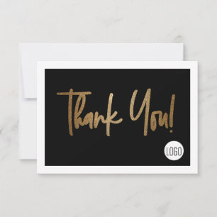 Elegant business logotyp Social Media Black Guld Tack Kort