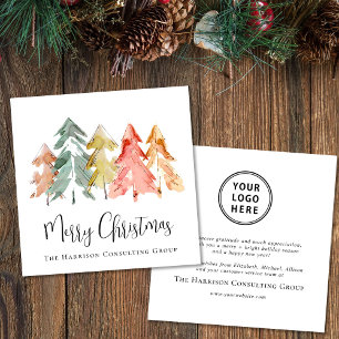 Elegant Business Logotyp Watercolor God jul Julkort
