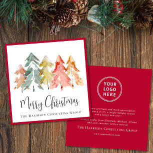 Elegant Business Logotyp Watercolor God jul Julkort