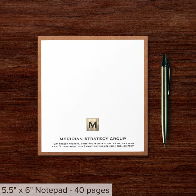 Elegant Business Monogram Anteckningsblock (Skapare uppladdad)