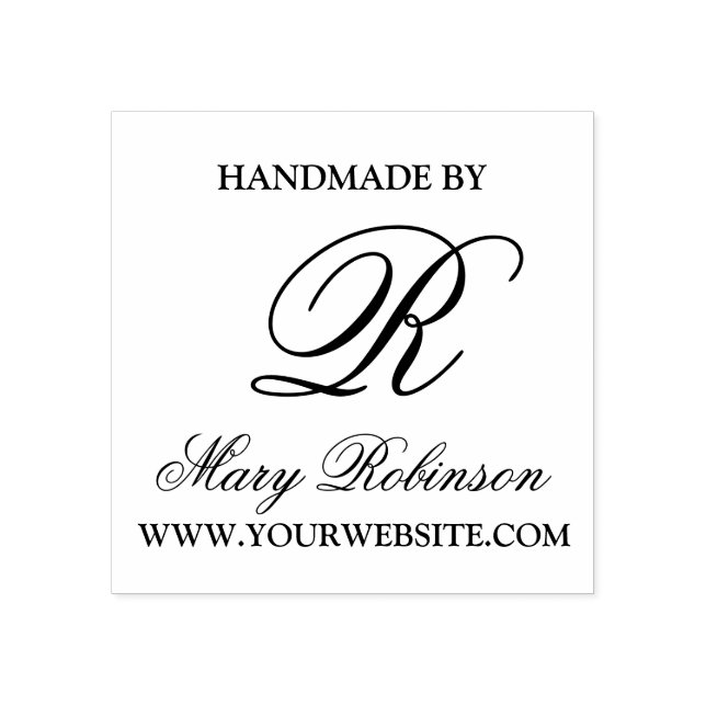 Elegant Business Monogram "Handmade by" Stämpel (Tryck)