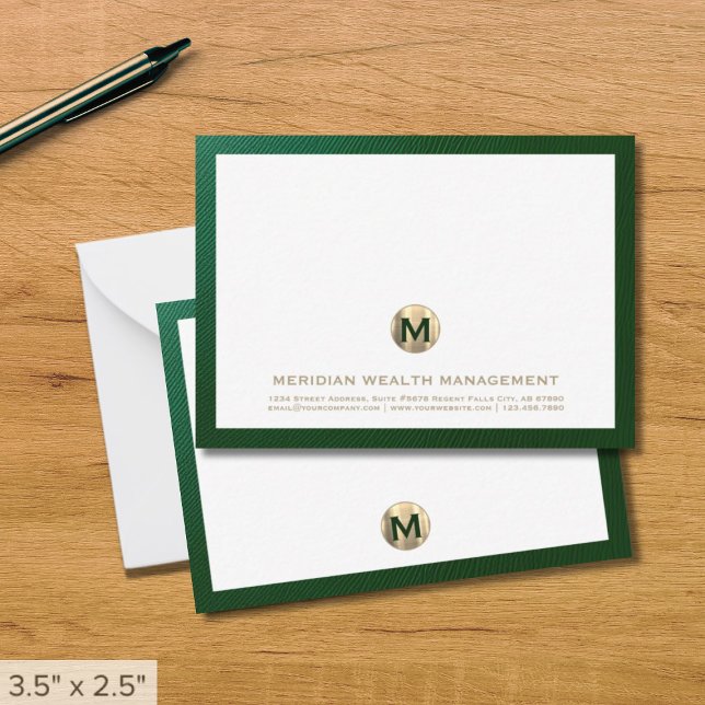 Elegant Business Monogram Note-kort Anteckningskort (Skapare uppladdad)