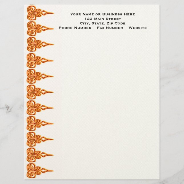 Elegant business orange snöre letterhead template brevhuvud (Framsida)