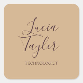 Elegant business script blush fyrkantigt klistermärke