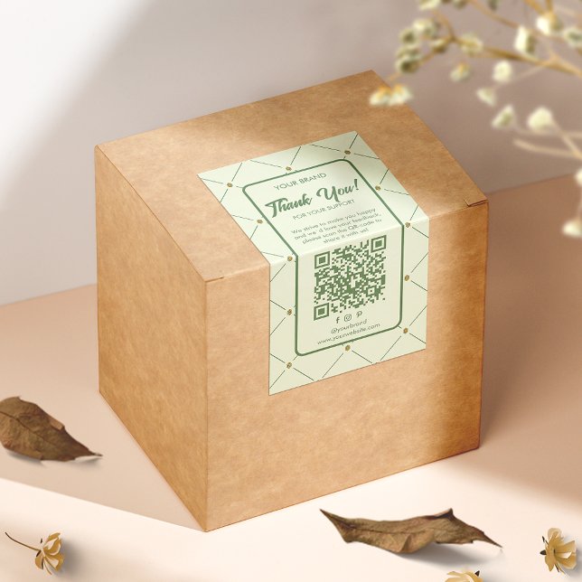 Elegant Business Tack Box Seal Label QR-kod Fraktsedel (Skapare uppladdad)