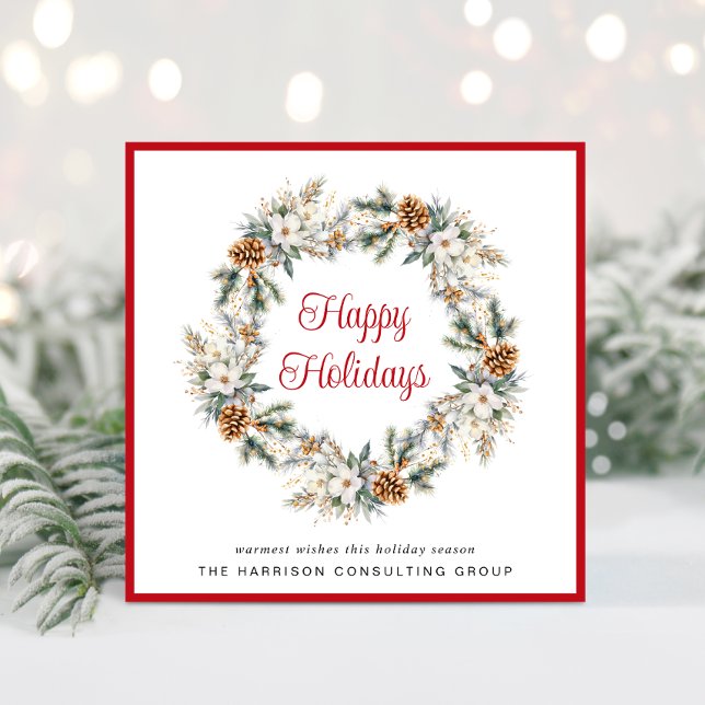 Elegant Business WAN Watercolor-jul Julkort (Spread the joy of the season and strengthen business relationships with our elegant holiday card)