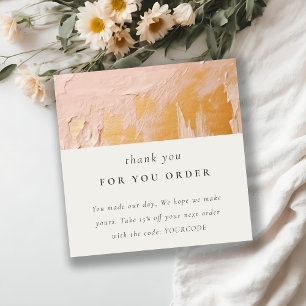 Elegant Buske Rosa Guld Oljemålning Textur Tack Fyrkantigt Visitkort