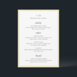 Elegant Butter Gult Monogram Modern Bröllop Meny<br><div class="desc">Moderna bröllop-menyer med ren design med serif och script typsnitt.</div>