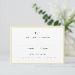 Elegant Butter Gult Monogram Modern Bröllop OSA Kort