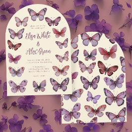 Elegant Butterflies ANPASSNINGSBAR Arch Bröllop Inbjudningar