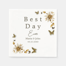 Elegant butterflies Bröllop Napkins Pappersservett