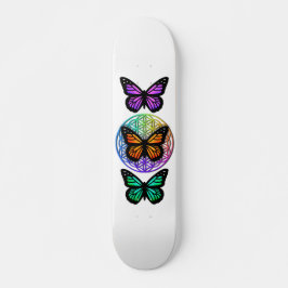 Elegant butterflies, färglös blomma av liv mini skateboard bräda 18,5 cm