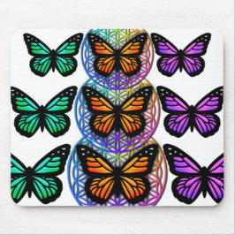 Elegant butterflies, färglös blomma av liv musmatta