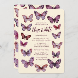 Elegant Butterflies Möhippa ANPASSNINGSBAR Inbjudningar