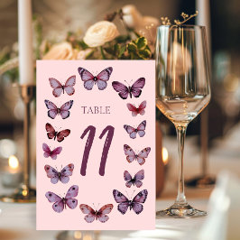 Elegant Butterflies Personligt bröllp Bordsnummer