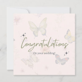 Elegant Butterflies Rosa Boho Bröllop Card Kort