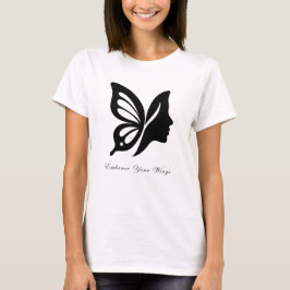 Elegant Butterfly & Ansikte Silhouette embrace din T Shirt