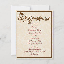 Elegant Butterfly Bachelorette-partiets inbjudan