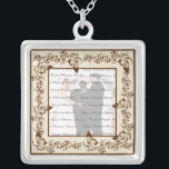 Elegant Butterfly Bröllop Square Silver Necklace Silverpläterat Halsband<br><div class="desc">Anpassa det här söt halsbandet att ha som bröllopsfavörer på bröllopsmottagningen eller att ha en själv som en hågkomst till din speciella dag. Detta halsband är också perfektens gåva till bridanten i hennes möhippa. Anpassa genom att lägga till fotot.</div>