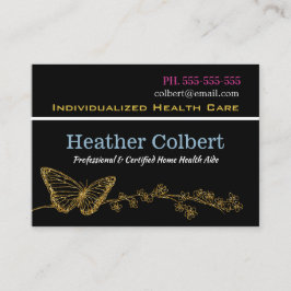 Elegant Butterfly Caregiver Trusting Professional Visitkort