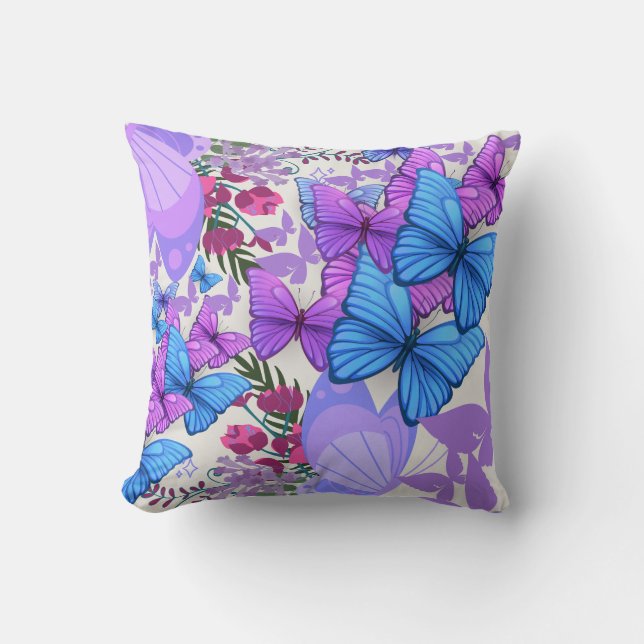 Elegant Butterfly Decorative Pillow-Soft & Snyggt Kudde (Framsida)